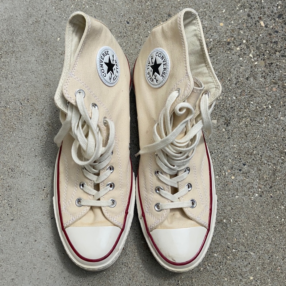 Creme Colored Hi-Top CONVERSE SIZE:10